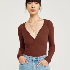 Abercrombie & Fitch Long-Sleeve Henley Bodysuit